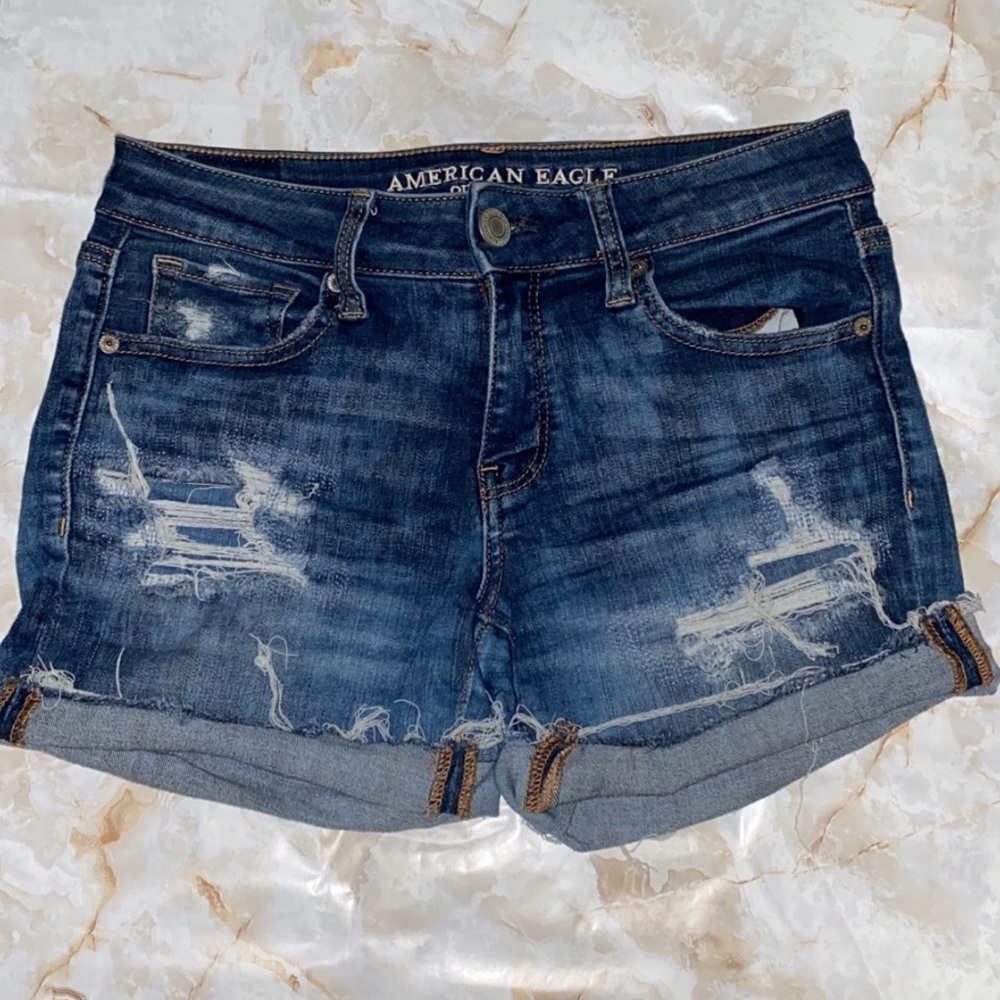 Dark American Eagle low rise jeans shorts